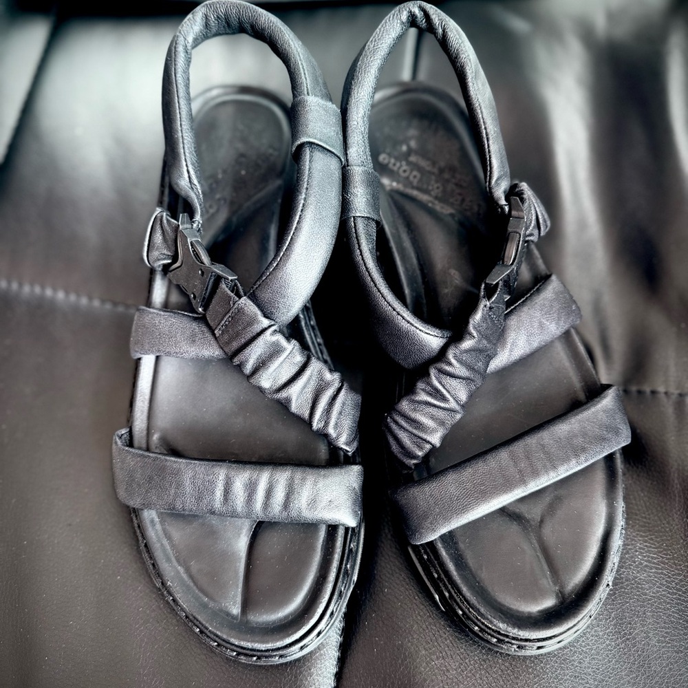 Rag & Bone, Black Leather Open Toe Platform ‘Shane’ Sandals, size EU 38.5/US 8 - Picture 3 of 8